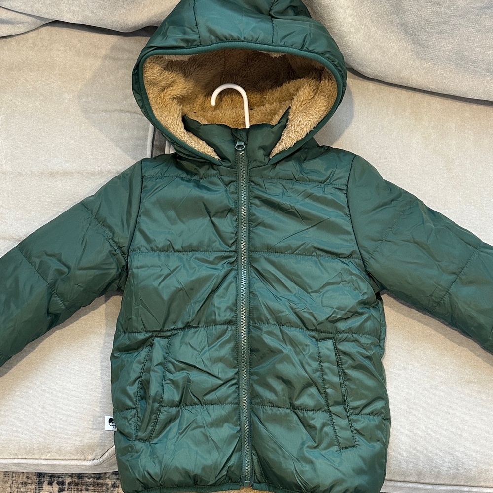 Kids Green Puffer Jacket